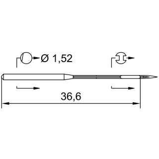 738824 - Schmetz - 24:10PB190 / UY 118 GKS SKF Nadeldicke: 90 / Preis pro Karte á 10 Nadeln