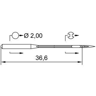 740484 - Schmetz - 26:37MA1130 / B-39 SPI Nadeldicke: 130 / Preis pro Karte á 10 Nadeln