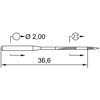 740684 - Schmetz - 26:651100 / UY 113 GS Nadeldicke: 100 / Preis pro Karte á 10 Nadeln