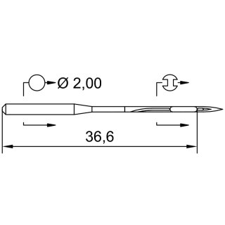 741564 - Schmetz - 26:66FB165 / UOX113 GS KN Nadeldicke:...
