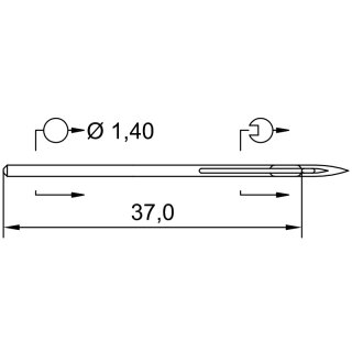 741634 - Schmetz - 27:05ME1140 / 459 LG SD1 Nadeldicke: 140 / Preis pro Karte á 10 Nadeln