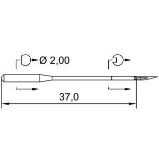 743294 - Schmetz - 27:57BA2100 / 1827 Nadeldicke: 100 / Preis pro Karte á 10 Nadeln