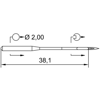 746914 - Schmetz - 32:10AX1110 / 134-35 LR Nadeldicke: 110 / Preis pro Karte á 10 Nadeln