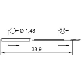 753964 - Schmetz - 34:21EB180 / MY 1014 H Nadeldicke: 80 / Preis pro Karte á 10 Nadeln