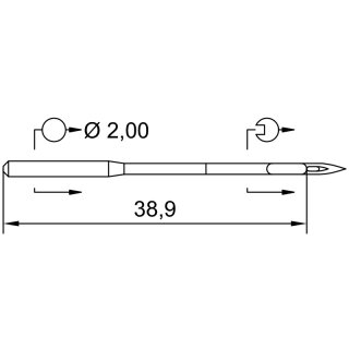 760454 - Schmetz - 37:20ME1160 / 135X17 SD1 Nadeldicke: 160 / Preis pro Karte á 10 Nadeln