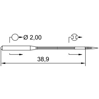 764374 - Schmetz - 38:00KC190 / UY 128 GAS SKL Nadeldicke: 90 / Preis pro Karte á 10 Nadeln