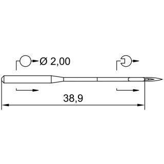 704086 - Schmetz - 38:43FB180 / UY 121 GBS Nadeldicke: 80 / RESTBSTAND Preis pro Karte á 10 Nadeln