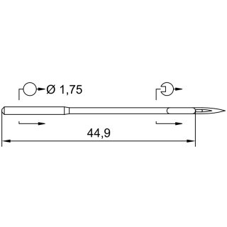 774484 - Schmetz - 47:101140 / 129X1 Nadeldicke: 140 / Preis pro Karte á 10 Nadeln