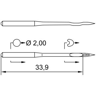 729824 - Schmetz - 20:05EB1M4.0 / 1955-06MR Nadeldicke: 110 / Preis pro Karte á 10 Nadeln -  RESTBESTAND