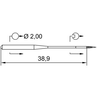 760954 - Schmetz - 37:28FB190 / DPX17 KN Nadeldicke: 90 / Preis pro Karte á 10 Nadeln