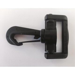 Kunststoff-Karabinerhaken YKK mit Schlaufe 38 mm schwenk- und drehbar pro Stück