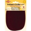 Velours-Leder Imitat beidseitig 2x 10 cm x 15 cm / bordeaux