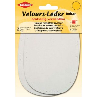 Velours-Leder Imitat beidseitig 2x 10 cm x 15 cm / beige