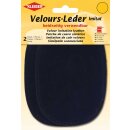 Velours-Leder Imitat beidseitig 2x 10 cm x 15 cm / marine