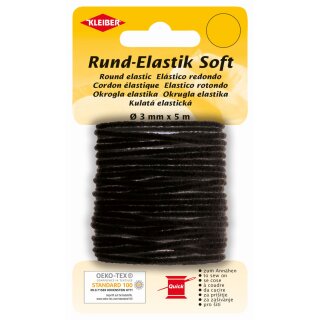 Rund-Elastik Soft 3 mm x 5 m /  schwarz