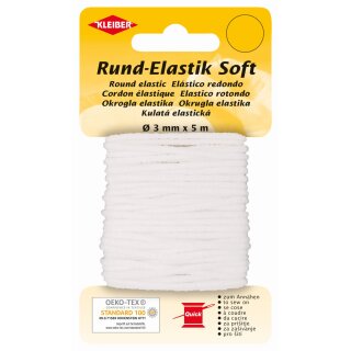 Rund-Elastik Soft 3 mm x 5 m / weiss
