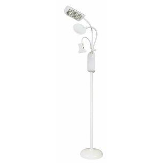 LED Stand-Leuchte mit Klemme und Lupe weiß