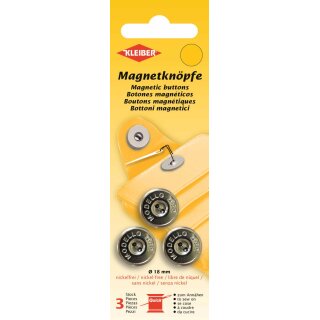 Magnetknoepfe 3 Stk. / 18 mm / silber