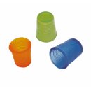 Fingerhut 3-er Set blau (14mm), orange (15mm), grün...