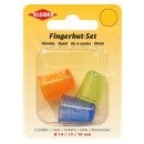 Fingerhut 3-er Set blau (14mm), orange (15mm), grün...