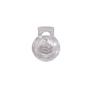 20 Kordelstopper transparent  für 4 mm Kordel  1-Loch - Farbe:  500/weiss