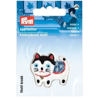 924313 Applikation Katze Asia weiß/bunt - KTE á 1 ST