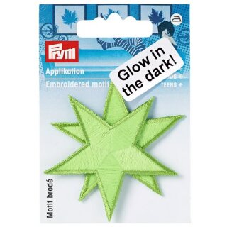 925177 Applikation GLOW IN THE DARK Sterne grün - KTE á 2 ST