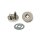 Sichtbarer Magnet-Verschluss vernickelt  Durchmesser 18 mm (Höhe ca. 8 mm bei umgeklappten Laschen) - VE 100 Stück