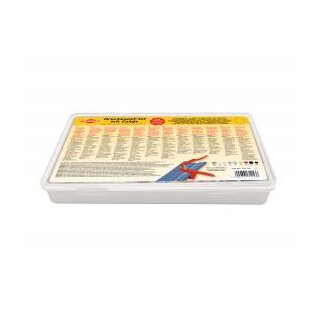 Druckknopf-Set mit Zange 140 Druckkn. u. 10 tlg. Werkz. / rot