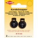 Kordelstopper Metall 2 Stk. / 16 mm / silber