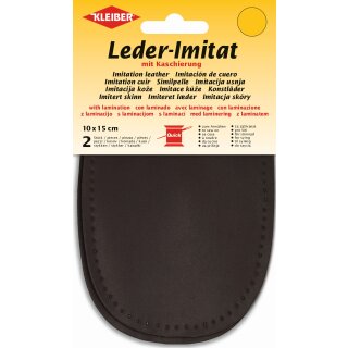 Leder-Imitat mit Kaschierung 2x 10 cm x 15 cm / dunkelbraun