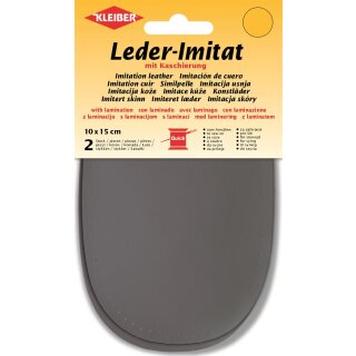 Leder-Imitat mit Kaschierung 2x 10 cm x 15 cm / dunkelgrau