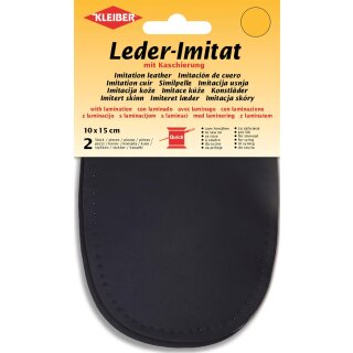 Leder-Imitat mit Kaschierung 2x 10 cm x 15 cm / marine