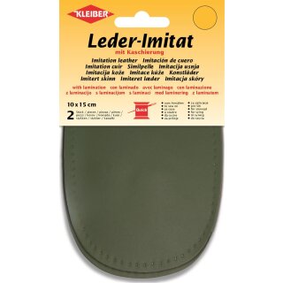 Leder-Imitat mit Kaschierung 2x 10 cm x 15 cm / oliv