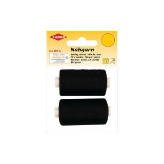 Nähgarn 500 m / 1x weiß, 1x schwarz