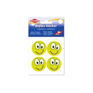 Reflex-Sticker Funny Face big eyes 4 x 4,8 cm / gelb