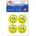 Reflex-Sticker Funny Face big eyes 4 x 4,8 cm / gelb