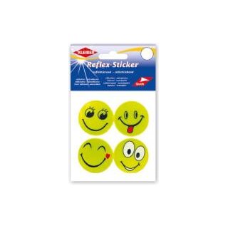 Reflex-Sticker Funny Face 4 x 4,8 cm / orange