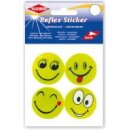 Reflex-Sticker Funny Face 4 x 4,8 cm / orange