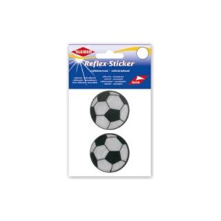Reflex-Sticker Fussbaelle 2 x 6,5 cm / silber
