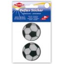 Reflex-Sticker Fussbaelle 2 x 6,5 cm / silber