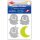 Reflex-Sticker ca. 4-5 cm / 3 Gespenster silber, 1 Mond gelb