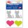 Reflex-Sticker ca. 4-5 cm / 2 Katzen silber, Herz pink u. gelb