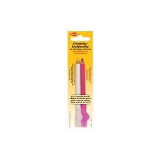 Schneiderkreidestift 2 Stk. / 9 cm / weiß, rosa