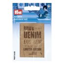 922000 Applikation Label RAW&DENIM Wildlederimitat sand - KTE á 1 ST