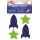 Reflex-Sticker ca. 4 m Stern gelb / 3,5 x 6 cm Rakete blau