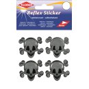 Reflex-Sticker 4 x ca. 5 cm Totenkopf silber