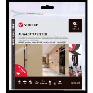 Alfa-Lok® Pilz-in-Pilz-Verschluss der Marke VELCRO® 1m Hakenband 25mm schwarz