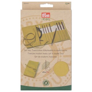 223811 Tunesische Häkelnadeln Set Natural senf 3,5-8 - SET á 1 SET
