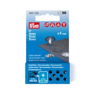 403103 NF-Nachfüll Nieten MS 9mm silberfarbig-alteisen - KTE á 32 ST